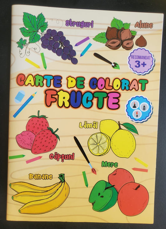 Carte de colorat "Fructe"